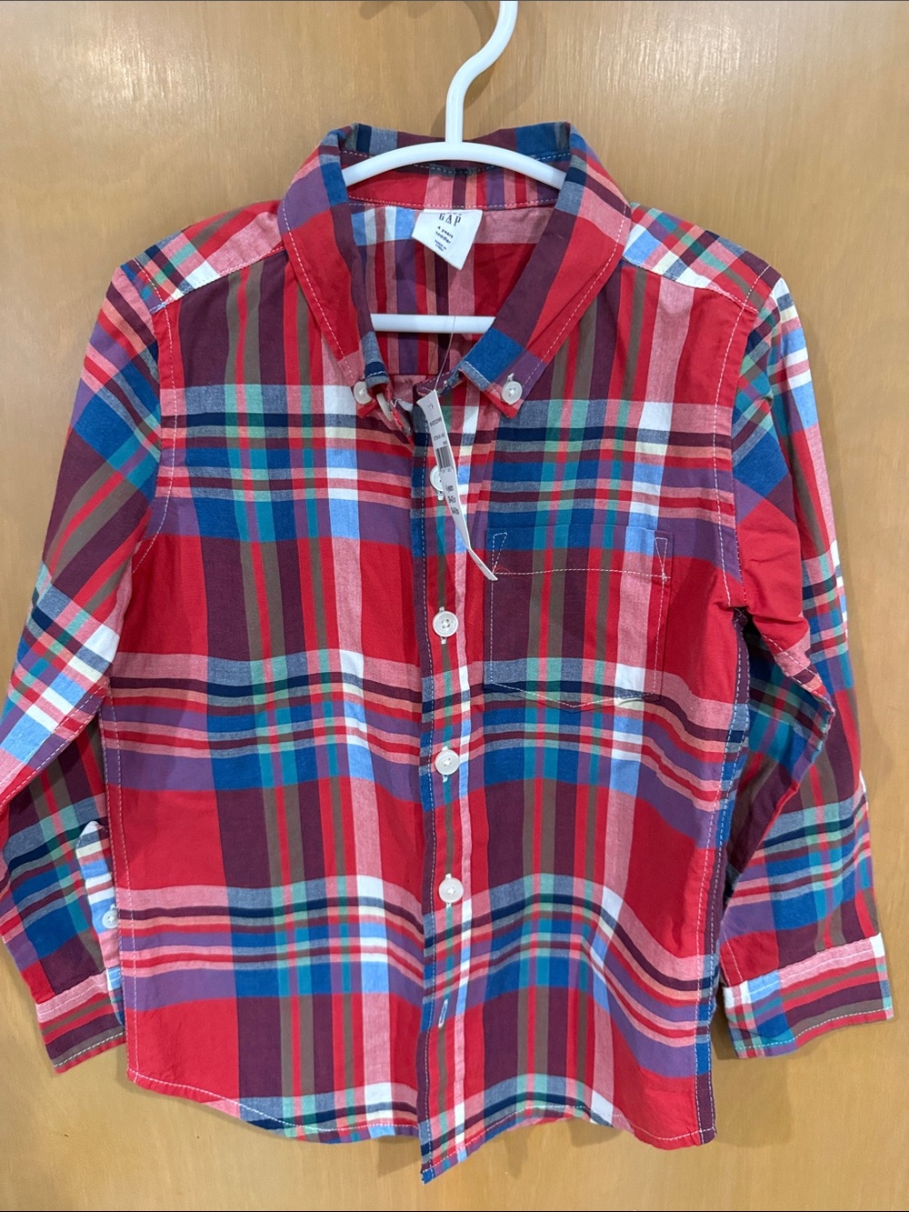 GAP Red & Blue Plaid Button-Down Shirt